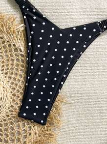 Swim Mod 女士性感波尔卡圆点印花两件套泳衣，紧身休闲海滩度假沙滩装 - 彩色 - 查看 5