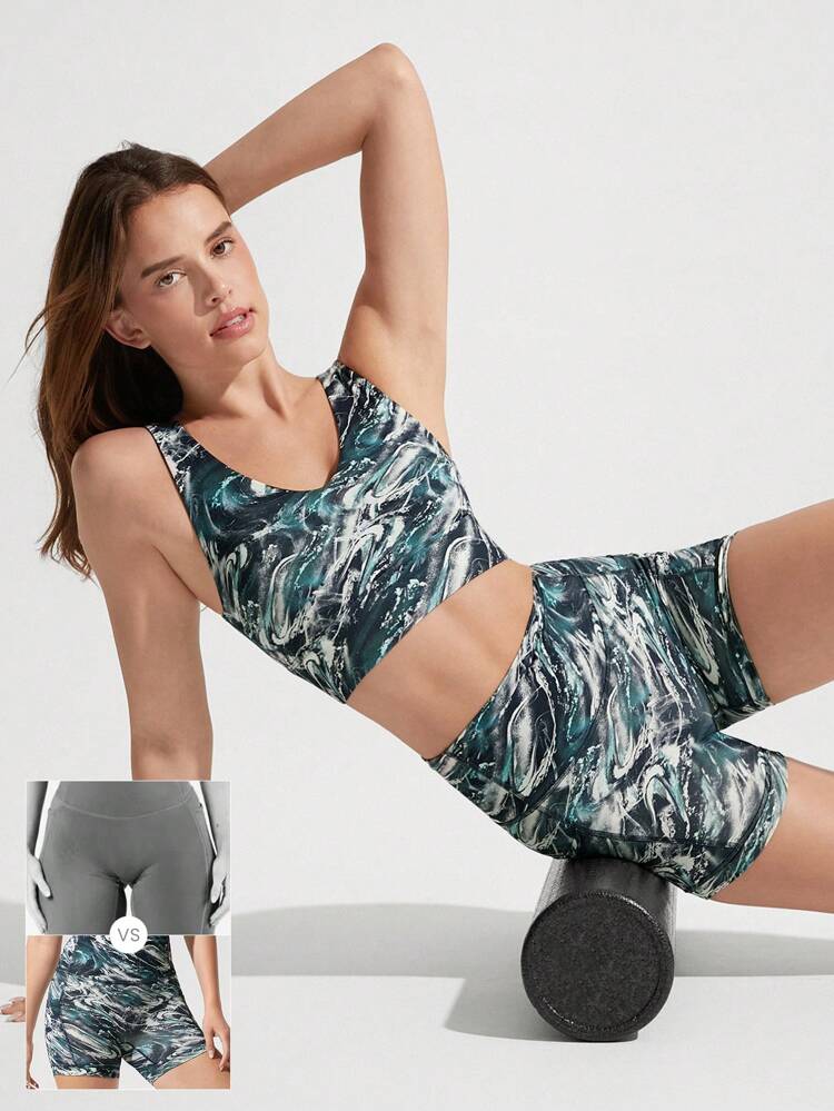 4.3" FeatherFit™ Anti-Slip Pocket Bike Shorts Non Front Seam Low Impact Cycling Running Gym Workout Summer