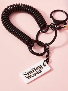 SmileyWorld® | SHEIN 1 chiếc ví đựng tiền xu tròn có họa tiết mặt cười dễ thương, khóa kéo, kèm dây đeo co giãn, có thể treo vào túi xách, phù hợp cho người lớn, có thể đựng tiền xu, thẻ ID, son môi, chìa khóa, vật dụng nhỏ, hình mặt cười, hoa cúc. - Bụi hồng - Xem 5