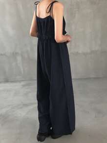 FRIFUL Mono holgado casual de mujer con cordones y volantes, para verano