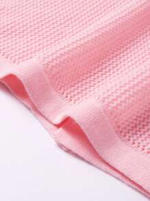 Surfspeed Camisa de punto de manga corta con botones y estampado de palmeras para hombre - Rosa - Ver 6