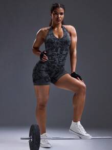 Powerista Sleeveless Jumpsuits, Fashion Activewear Suitable For Summer - Grey - View 3