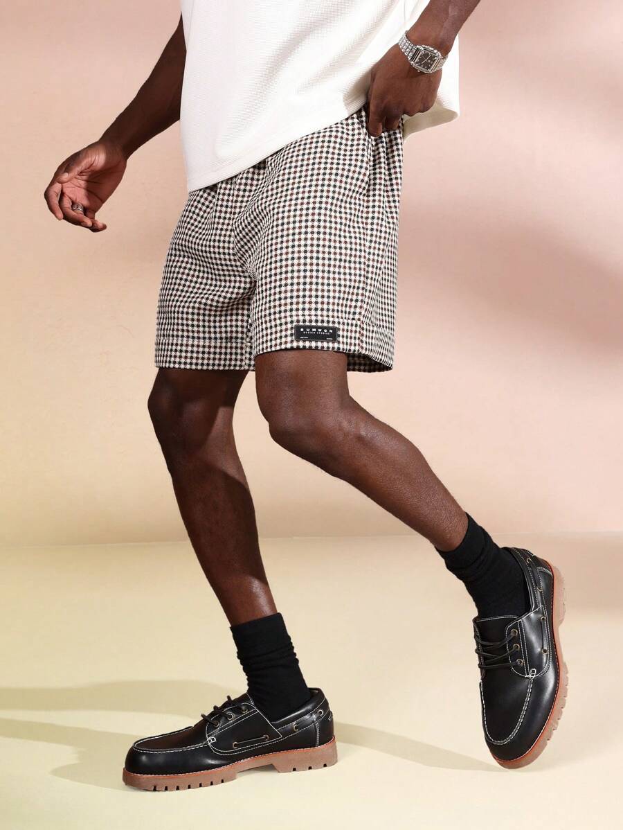 SUMWON Designer Checkered Regular Fit Bermuda Shorts For Men Classic Gingham Pattern Summer Spring Beach Vacation Casual Weekend Comfort - Multicolor - View 1