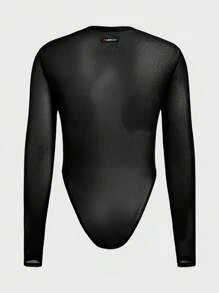 FeverCity FeverCity Slim-Fit Round Neck Long Sleeve Jumpsuit And Bib Pants For Men