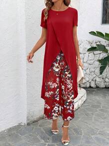 SHEIN Clasi Women Two Pieces Outfits For Daily Wear - Red - View 4