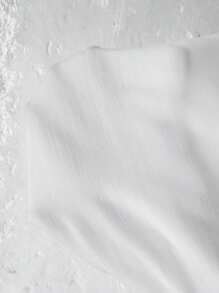EMERY ROSE Saia A-Line Feminina de Verão com Babado de Renda Contrastante na Barra - Branco - Visão 10