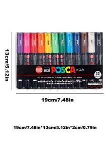 SHEIN Set di pennarelli per pittura UNI POSCA, confezione nuova PC-1M 3M 5M, colori a base d'acqua permanenti, pennarelli in acrilico per graffiti, forniture per l'arte, decorazione della stanza, decorazione per festival, decorazione per la casa, decorazione del bagno, ritorno a scuola