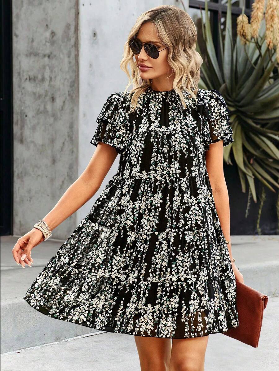 Breezaya Women Short Sleeve Fashionable Summer Dress - Black - View 1