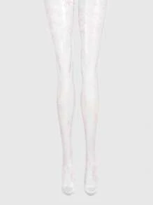 MOTF PREMIUM BOW PATTERN SHEER TIGHTS - White - View 8