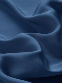 Maija 女士时尚百搭缎面提花简约系带前长袖开衫和松紧腰裤休闲装，2 件套；女士休闲家居服，商务休闲办公服 - 藍色 - 查看 11