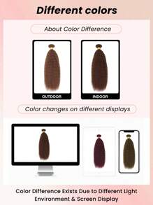 Light Brown Kinky Straight Bundles 100% Natural Human Hair Extensions 8-30Inches Remy Hair 1 Bundles #4 Ombre Bundles - S4 - View 6