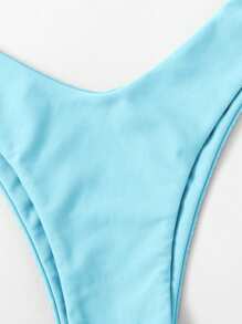 Swim Mod Set bikini solid cu croială înaltă și răsucire pentru vară, bikini de vacanță