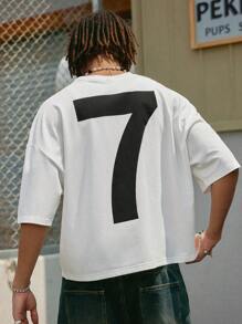 PAVTROS Manfinity Streetrush Men's Casual Minimalist Pattern Loose Fit Short T-Shirt 07 Jersey Men's Streetwear Shirts Graphic Tees Street Wear - White - View 6