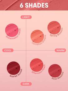 SHEGLAM Cheeky Color Jam- Sunset 6 Shades Multi-Use Cream Blush Lip Cream Matte Highly Pigmented Natural Blush Powder Face Makeup Rare Brand Beauty Makeup Face Paint Cosmetic For Women Girls Perfect For Fall Winter Ideal For Y2K Fancy Fashion Suitable For Birthday Christmas Present Party Ready Best Color