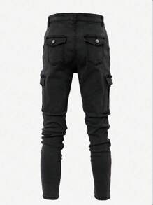 Manfinity LEGND Jeans casuales de color liso para hombres de talla grande, adecuados para el verano