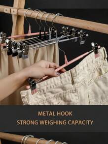 Non-Slip Clothes Hanger - Secure Pants & Skirt Clips Space-Saving Wardrobe Organizer Durable Stainless Steel Hangers For Home Office Travel Storage