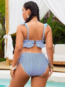 Swim Chiccia Costume da bagno a righe, taglia grande, ideale per le vacanze al mare