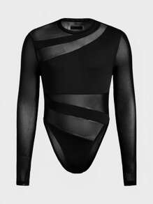 FeverCity FeverCity Slim-Fit Round Neck Long Sleeve Jumpsuit And Bib Pants For Men