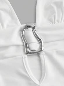 SHEIN ICON 性感美式吊带背心，夏季 - 白色 - 查看 3