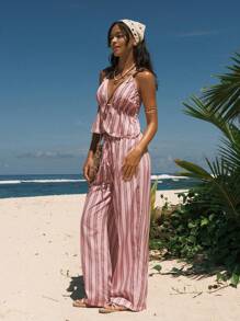 Easelle Conjunto de dos piezas para mujer para uso diario - Rosa - Ver 3