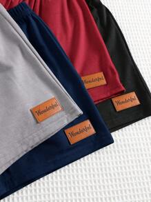 SHEIN 8 件套男童休闲字母压花短袖 T 恤和短裤套装，适合日常穿着、运动、郊游、上学、派对、度假、拍照，适合春夏季 - 彩色 - 查看 5