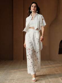 Anewsta 女士日常两件套服装 - 白色 - 查看 3