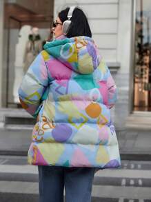 SHEIN Cottnline معطف كاجوال مطبوع بالكامل مقاوم للماء - متعدد الألوان - مشاهدة 2