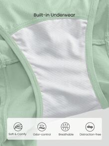 GLOWMODE Quần short chạy bộ RefreshRun 4" VitalSwift quần chạy bộ phản quang siêu nhẹ, cạp vừa, nhanh khô, có dây rút, quần lót chống mùi tích hợp, túi khóa kéo, tập luyện chạy bộ cường độ cao - Xanh lá cây Mù sương - Xem 5