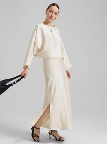 Ontre 2025年夏季商务休闲女装，适合美国独立日、骄傲月、度假、海滩、生日派对、教师节、乡村音乐节。休闲宽松舒适的褶皱衬衫，优雅都市风，米色宽松短袖上衣