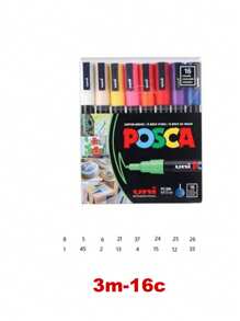 SHEIN Set di pennarelli per pittura UNI POSCA, confezione nuova PC-1M 3M 5M, colori a base d'acqua permanenti, pennarelli in acrilico per graffiti, forniture per l'arte, decorazione della stanza, decorazione per festival, decorazione per la casa, decorazione del bagno, ritorno a scuola
