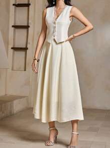 DAZY Women Two Pieces Outfits For Daily Wear - Beige - View 2