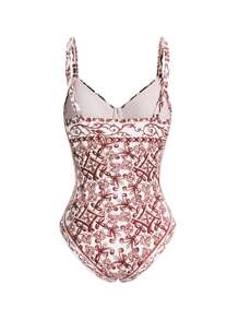 Swim Oasis Oasis Paisley Print 2pcs High-End Swimsuit Set For Summer Beach Vacation - Brown - View 6