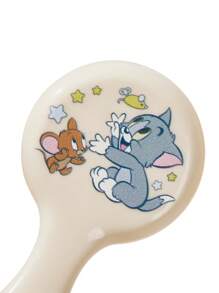 TOM & JERRY X SHEIN 2pcs Soft Hair Brush And Comb Set,Gently Removes Hair Tangles, Preventing Cradle Cap While Keeping Baby's Soft Spot Protected