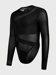 FeverCity FeverCity Slim-Fit Round Neck Long Sleeve Jumpsuit And Bib Pants For Men