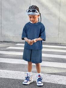 SHEIN 男童牛仔两件套服装