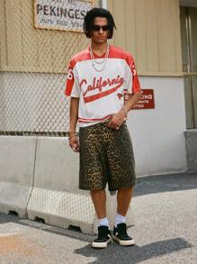 Manfinity Roghcode Young Men's Street Style Letter & Bull Graphic Round Neck Short Sleeve T-Shirt, Summer - Multicolor - View 2