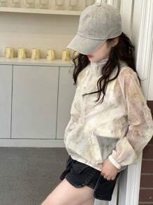 DAZY Girls Fall Hooded Long Sleeve Jacket, Spring Summer - Beige - View 2