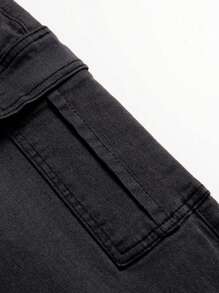 Manfinity LEGND Jeans casuales de color liso para hombres de talla grande, adecuados para el verano