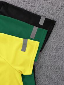 SHEIN 3pcs/Set Kids Tween Boys Casual Reflective Stripe Decor Loose Round Neck Short Sleeve Knitted T-Shirts, Sportwear 3-Piece Set, Suitable For School, Garden, Beach, Birthday, Spring/Summer/Autumn/Winter