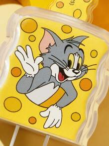 TOM & JERRY X SHEIN Bộ 3 vỏ bảo vệ cáp điện thoại và cáp sạc hình mèo và chuột hoạt hình, tương thích với bộ sạc , họa tiết pho mát dễ thương, họa tiết hình pho mát. - Trong sáng - Xem 9