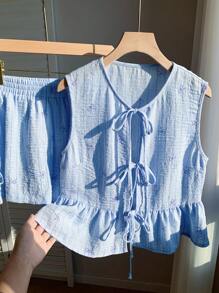 Comfortcana Women Two Pieces Outfits For Daily Wear - Blue - View 7