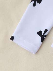 SHEIN 婴儿/宝宝女孩蝴蝶图案印花长袖连体泳衣