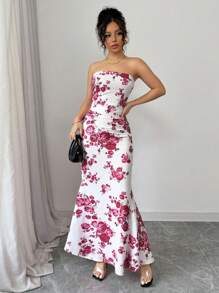Rafferiza Women Elegant Floral All-Over Print Dress, Summer - Multicolor - View 3