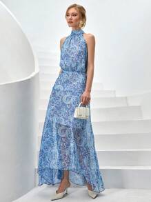 CLARA VERO Đầm dài không tay in hoa có lót chi tiết cho nữ - Nhiều màu - Xem 6