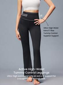 LUVLETTE Damen Schwarze Lässig Schlaghose Yoga Hose Hoher Taille Yoga Hose Schlaghose Arbeitskleidung Hose Fitness Aktiv Hose Sport Gym Hose