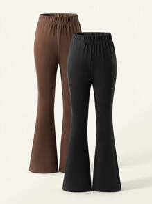 SHEIN Explorewe 少女 2024 秋冬新款喇叭休闲裤，百搭运动街头风长裤