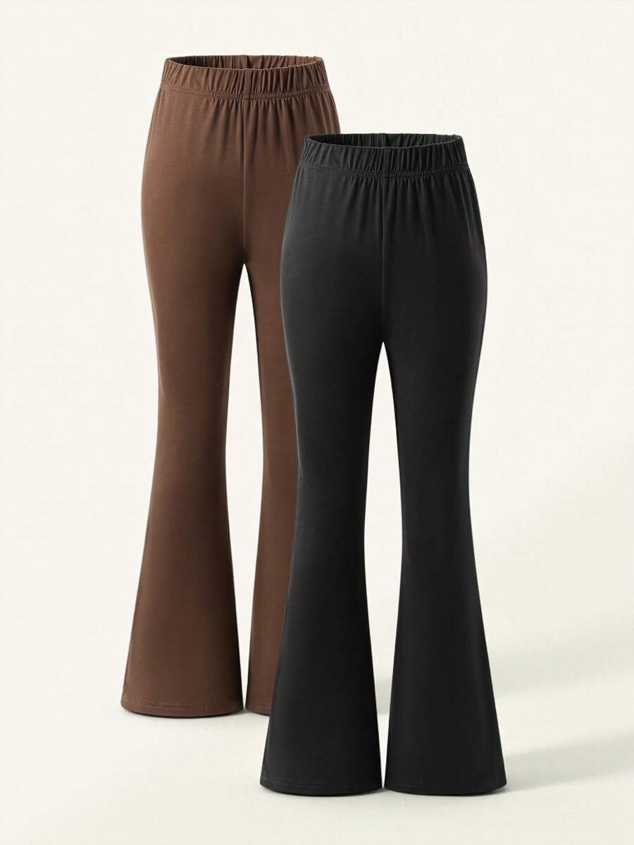 SHEIN Explorewe 少女 2024 秋冬新款喇叭休闲裤，百搭运动街头风长裤