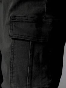Manfinity LEGND Jeans casuales de color liso para hombres de talla grande, adecuados para el verano