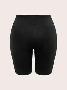 SHEIN BASICS Plus-size effen gebreide casual sportkleding getailleerde shorts