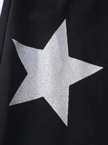 SHEIN Explorewe Tween Girls Rhinestone Star Baggy Casual Sweatpants - Black - View 5